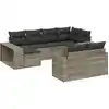 Image de vidaXL Ensemble de 10 canapés de jardin avec coussins gris clair Poly rotin