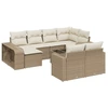 Image de vidaXL Ensemble de salon de jardin 11 pièces avec coussins Beige Poly Rattan