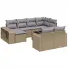Image de vidaXL Ensemble de salon de jardin 11 pièces avec coussins Beige Poly Rattan