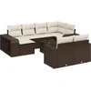 Image de vidaXL Ensemble de salon de jardin 11 pièces avec coussins Marron Poly rotin