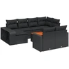 Image de vidaXL Ensemble de salon de jardin 11 pièces avec coussins noir poly rotin