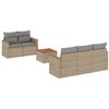 Image de vidaXL Ensemble de salon de jardin 6 pièces avec coussins Beige Poly Rattan
