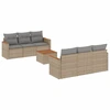 Image de vidaXL Ensemble de salon de jardin 7 pièces avec coussins Beige Poly Rattan