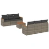 Image de vidaXL Ensemble de salon de jardin 7 pièces avec coussins Gris Poly rotin