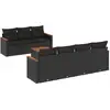 Image de vidaXL Ensemble de jardin canapé 8 pièces avec coussins noir poly rotin