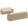 Image de vidaXL Ensemble de jardin canapé 8 pièces avec coussins Beige Poly Rattan