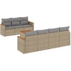 Image de vidaXL Ensemble de jardin canapé 8 pièces avec coussins Beige Poly Rattan