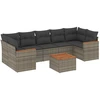Image de vidaXL Ensemble de jardin canapé 8 pièces avec coussins Gris Poly rotin