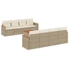Image de vidaXL Ensemble de salon de jardin 9 pièces avec coussins beige Poly rotin