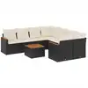 Image de vidaXL Ensemble de salon de jardin 9 pièces avec coussins noir poly rotin