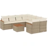 Image de vidaXL Ensemble de salon de jardin 9 pièces avec coussins beige Poly rotin