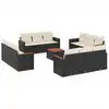 Image de vidaXL Ensemble de 13 canapés de jardin avec coussins noir poly rotin