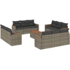 Image de vidaXL Ensemble de 13 canapés de jardin avec coussins Gris Poly Rattan