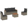 Image de vidaXL Ensemble de salon de jardin 6 pièces avec coussins Gris Poly rotin