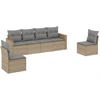 Image de vidaXL Ensemble de salon de jardin 6 pièces avec coussins Beige Poly Rattan