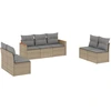 Image de vidaXL Ensemble de salon de jardin 7 pièces avec coussins Beige Poly Rattan