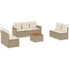 Image de vidaXL Ensemble de jardin canapé 8 pièces avec coussins Beige Poly Rattan