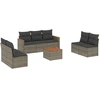 Image de vidaXL Ensemble de jardin canapé 8 pièces avec coussins Gris Poly rotin