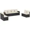 Image de vidaXL Ensemble de jardin canapé 8 pièces avec coussins noir poly rotin