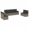Image de vidaXL Ensemble de jardin canapé 8 pièces avec coussins Gris Poly rotin