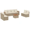 Image de vidaXL Ensemble de salon de jardin 9 pièces avec coussins beige Poly rotin