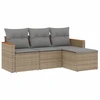 Image de vidaXL Ensemble de salon de jardin 4 pièces avec coussins Mélange beige Poly rotin