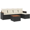 Image de vidaXL Ensemble de salon de jardin 6 pièces avec coussins noir poly rotin