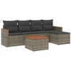 Image de vidaXL Ensemble de salon de jardin 6 pièces avec coussins Gris Poly rotin