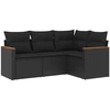 Image de vidaXL Ensemble de salon de jardin 4 pièces avec coussins noir poly rotin