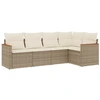 Image de vidaXL Ensemble de salon de jardin 5 pièces avec coussins Beige Poly Rattan