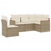 Image de vidaXL Ensemble de salon de jardin 5 pièces avec coussins Beige Poly Rattan