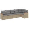 Image de vidaXL Ensemble de salon de jardin 6 pièces avec coussins Beige Poly Rattan