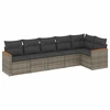 Image de vidaXL Ensemble de salon de jardin 6 pièces avec coussins Gris Poly rotin