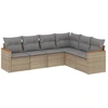 Image de vidaXL Ensemble de salon de jardin 6 pièces avec coussins Beige Poly Rattan