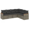 Image de vidaXL Ensemble de salon de jardin 6 pièces avec coussins Gris Poly rotin