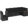 Image de vidaXL Ensemble de salon de jardin 6 pièces avec coussins noir poly rotin
