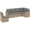 Image de vidaXL Ensemble de salon de jardin 6 pièces avec coussins Beige Poly Rattan