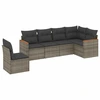 Image de vidaXL Ensemble de salon de jardin 6 pièces avec coussins Gris Poly rotin