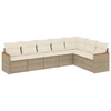 Image de vidaXL Ensemble de salon de jardin 7 pièces avec coussins Beige Poly Rattan