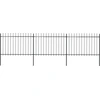Image de The Living Store Clôture de jardin avec pointes de lance Acier 5,1 x 1,2 m Noir