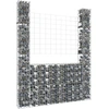 Image de The Living Store Corbeille à gabion en forme de U avec 2 colonnes en fer 140x20x200 cm