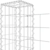 Image de The Living Store Panier à gabion en forme de U avec 5 colonnes en fer 500x20x100 cm
