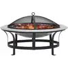 Image de The Living Store Pot à feu de jardin avec barbecue Acier inoxydable 76 cm