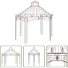 Image de The Living Store Pavillon de jardin brun antique 400x258x378 cm fer