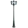 Image de The Living Store Lanterne de jardin 3 flammes 215 cm vert foncé/noir aluminium