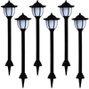 Image de The Living Store Lampes solaires d'extérieur 6 pcs. LED Noir