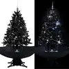 Image de The Living Store Sapin de Noël à neige avec pied de parasol Noir 140 cm PVC