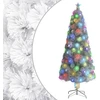 Image de The Living Store Arbre de Noël artificiel avec LED blanc 210 cm fibre de verre