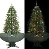 Image de The Living Store Sapin de Noël à neige avec pied parasol Vert 170 cm