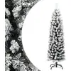 Image de The Living Store Sapin de Noël artificiel élancé avec neige Vert 150 cm PVC